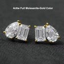 Moissanit-Smaragd-Ohrringe & Birnenförmig, 4 Stück, aus 925er Sterlingsilber – GRA-zertifiziert